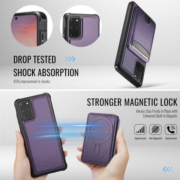 OEM - JEEHOOD Mobilskal till Samsung Galaxy S20 Plus Konstläder - Lila