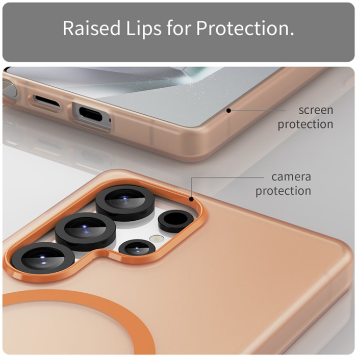 A-One Brand - Galaxy S25 Ultra Mobilskal MagSafe Slim Matte - Orange