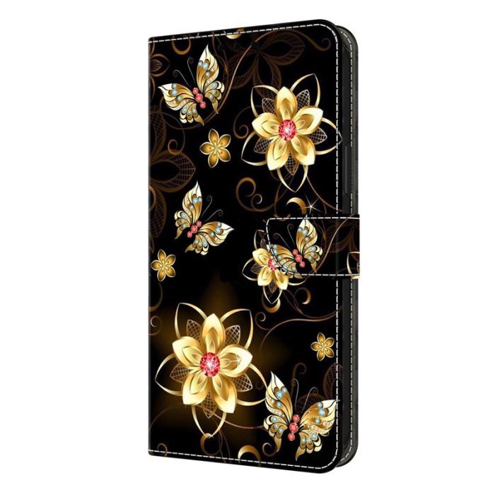 OEM - Samsung Galaxy S26 Plånboksfodral Mönstertryck Konstläder Flip Ställ - Svart