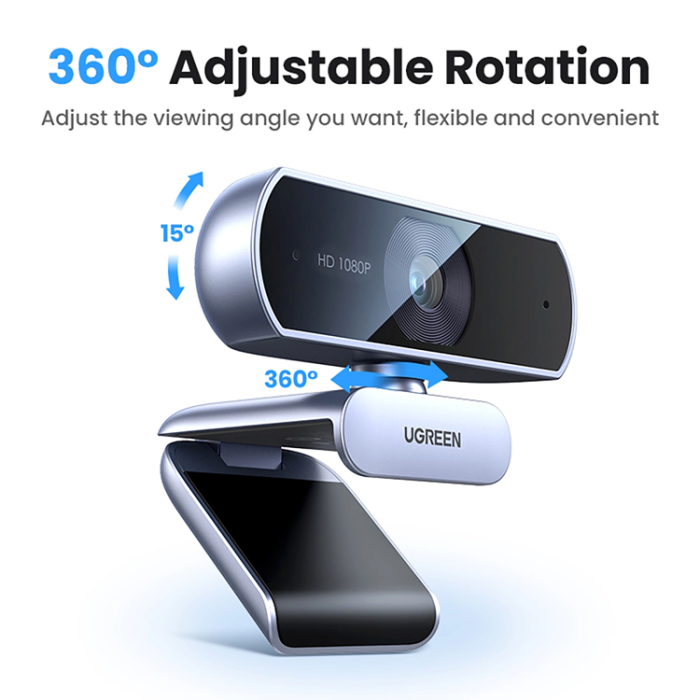 Ugreen - Ugreen CM678 USB HD Webbkamera - Grå