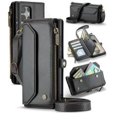 Caseme - CASEME Pl&aring;nboksfodral Konstl&auml;der f&ouml;r Samsung Galaxy S24 Ultra - Svart