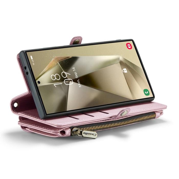 Caseme - CASEME Plånboksfodral Konstläder för Samsung Galaxy S24 Ultra - Rosa