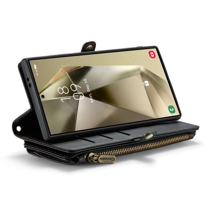 Caseme - CASEME Plånboksfodral Konstläder för Samsung Galaxy S24 Ultra - Svart