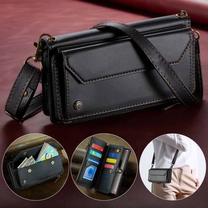 Caseme - CASEME Plånboksfodral Konstläder för Samsung Galaxy S24 Ultra - Svart