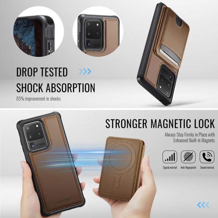 OEM - JEEHOOD Samsung Galaxy S20 Ultra Fodral Konstläder - Brun