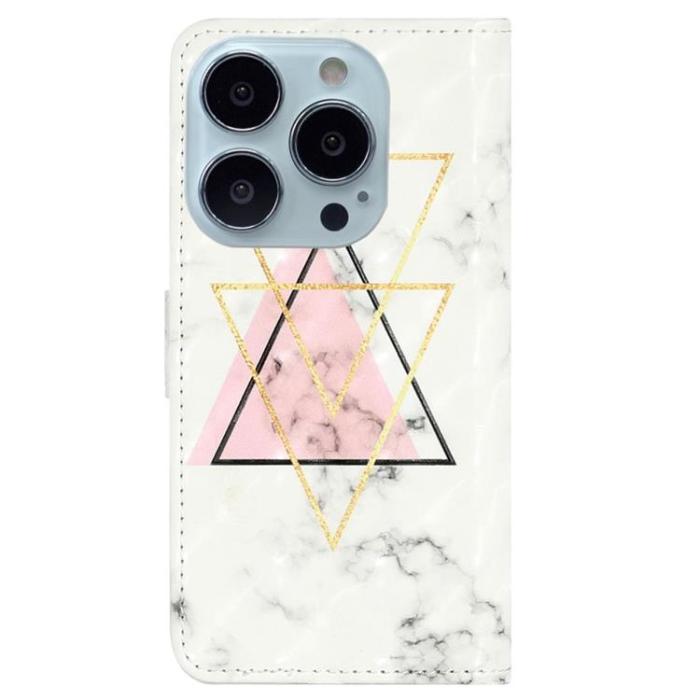 OEM - iPhone 14 Pro Max Plånboksfodral 3D Pattern - Triangle