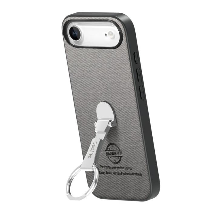 CASENEO - D.G Ming iPhone Air Fodral Fällbart Kickstand KonstLäder - Grå