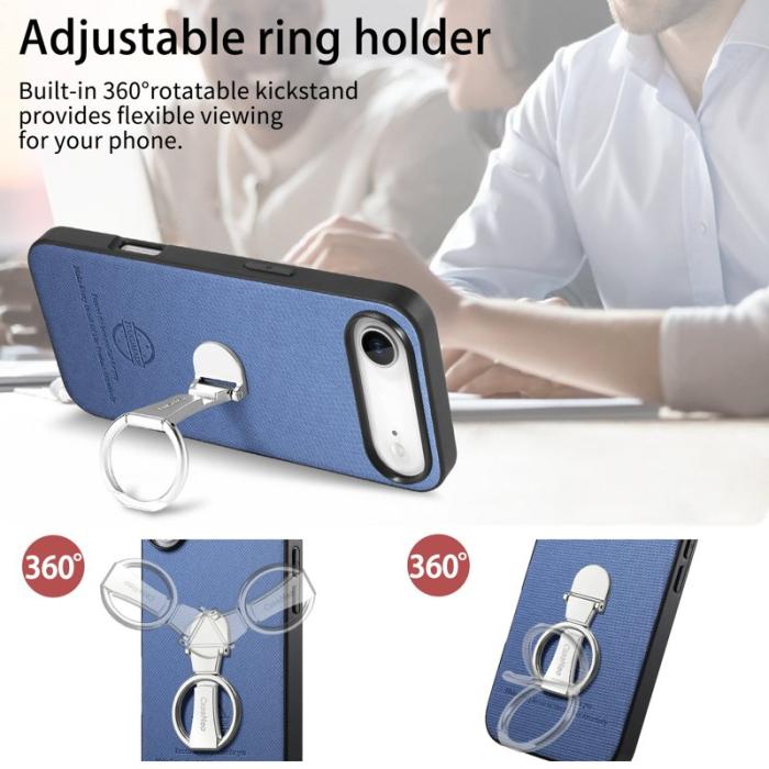 CASENEO - D.G Ming iPhone Air Fodral Fällbart Ställ Twill Konstläder - Blå