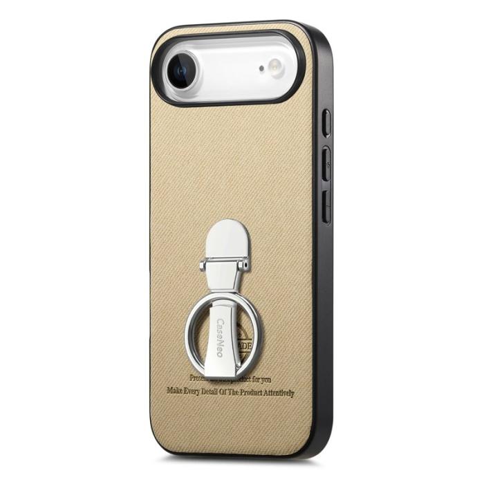 CASENEO - D.G Ming iPhone Air Fodral Fällbart Ställ Twill Konstläder - Khaki