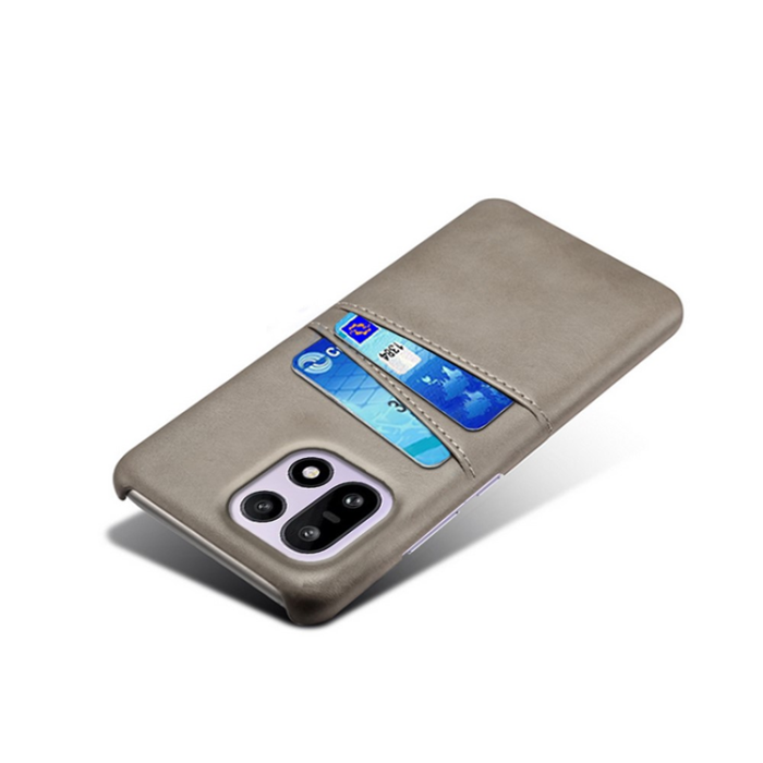 A-One Brand - OnePlus 15 5G Mobilskal Korthållare Dual PU Läder - Grå