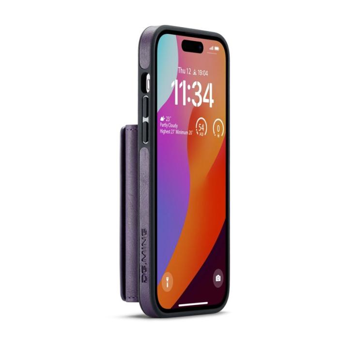DG.MING - DG.MING M5 Series Mobilskal till iPhone 16 Pro Magnetiskt Konstläder Lila