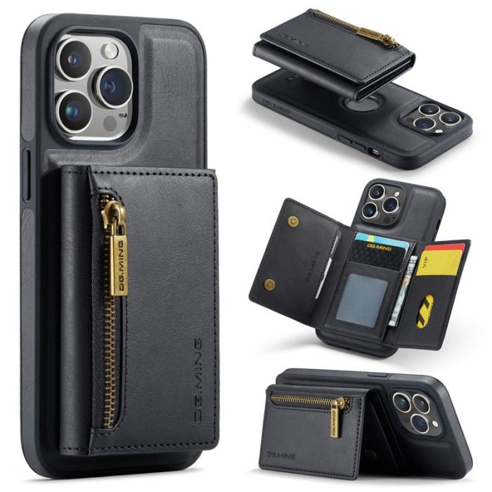 DG.MING - DG.MING M5 Series Mobilskal till iPhone 16 Pro Magnetiskt Konstläder Svart