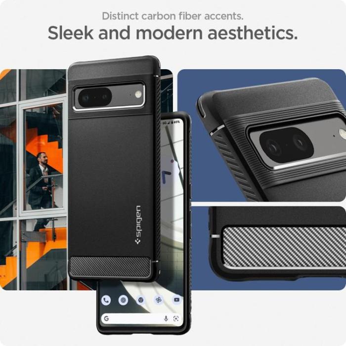 Spigen - Spigen Google Pixel 7 Skal Rugged Armored - Svart