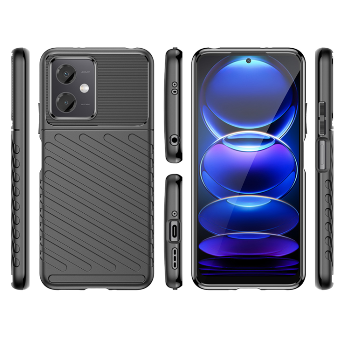 OEM - Xiaomi Poco X5 5G/Redmi Note 12 5G Mobilskal Thunder - Svart