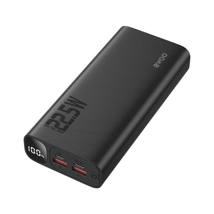 BWOO - BWOO Powerbank 20000 mAh 22.5W med LCD-skärm - Svart