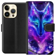 Gustaf - Pl&aring;nboksfodral till Apple iPhone 15 Pro med Neon Varg