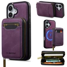 LC.imeeke - LC.IMEEKE L6 iPhone 16 Plus Pl&aring;nboksfodral Konstl&auml;der - Lila