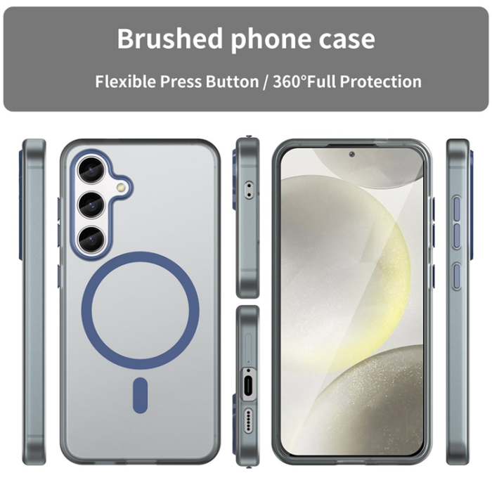 A-One Brand - Galaxy S25 Plus/S24 Plus Mobilskal MagSafe Frost - Mörkblå