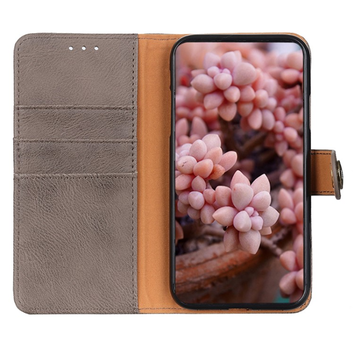 KHAZNEH - KHAZNEH Google Pixel 7A 5G Plånboksfodral Cowhide - Grå