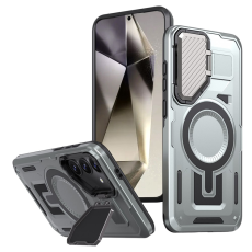 A-One Brand - Galaxy S25/S24 Mobilskal MagSafe Kickstand - Silver
