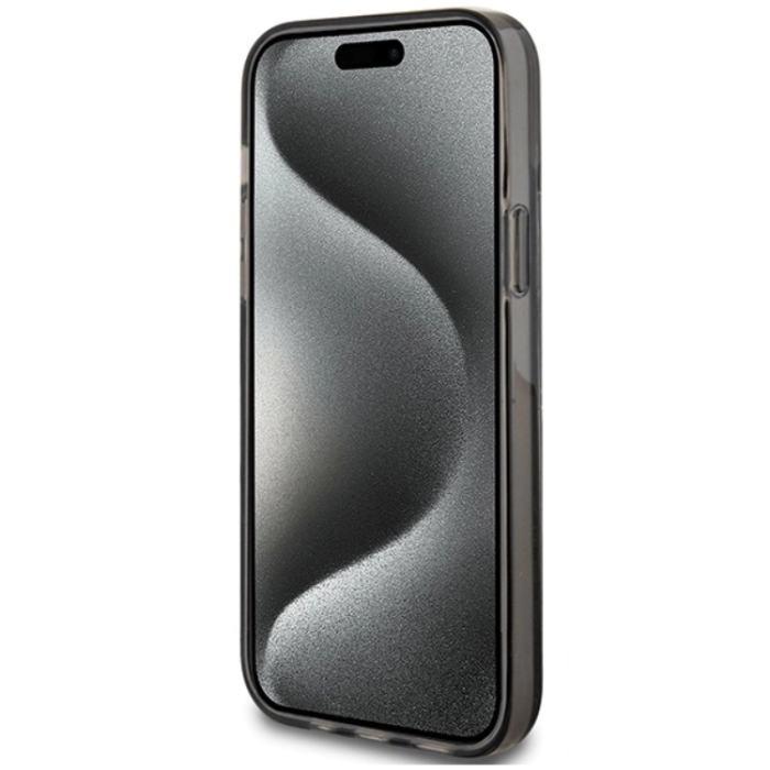 Guess - Guess iPhone 15 Plus Mobilskal Liquid Glitter Gold Stripes