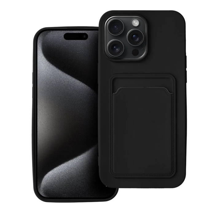 OEM - iPhone 15 Pro Mobilskal Korthållare - Svart