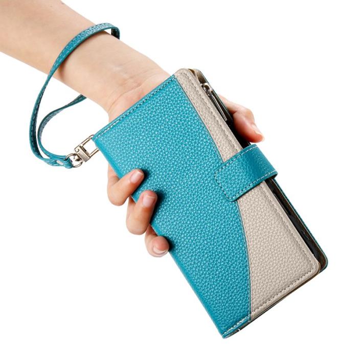 OEM - Zipper Samsung Galaxy S26 Plånboksfodral Konstläder - Blå