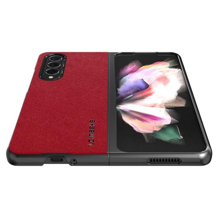 LC.imeeke - LC.IMEEKE Galaxy Z Fold 4 Skal TPU-ram Läder - Röd