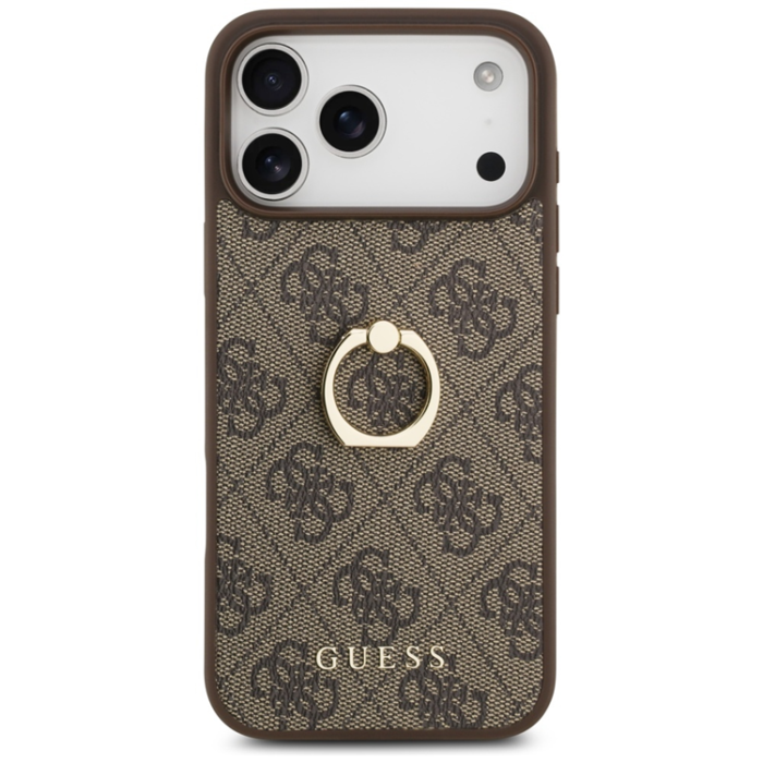 Guess - Guess iPhone 17 Pro Max Mobilskal Ringställ - Brun