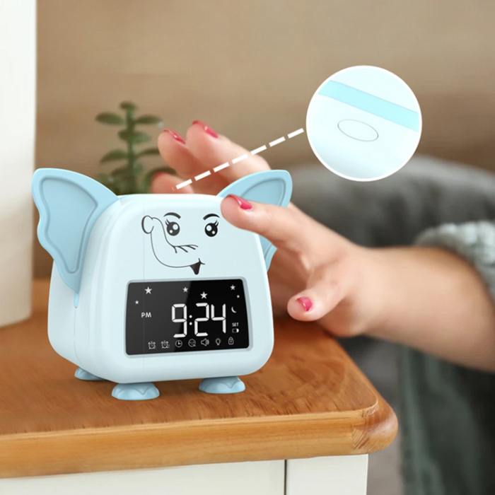 OEM - Väckarklocka Cute Elephant Sömnträningsverktyg för Snooze JS2726B