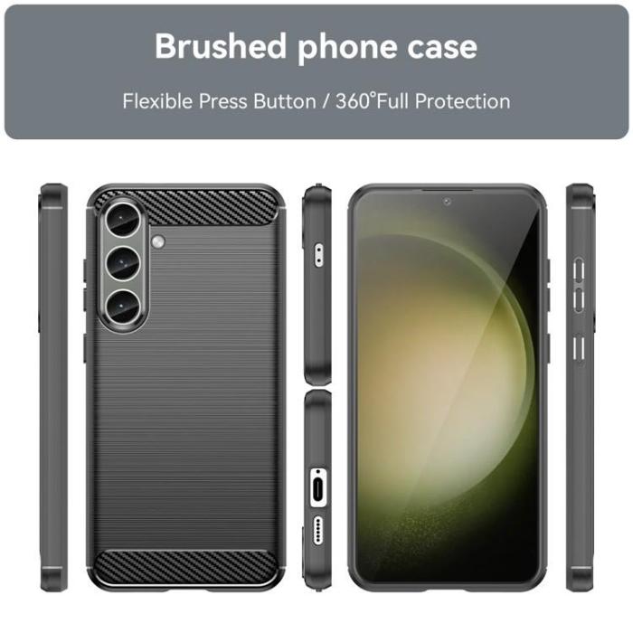 A-One Brand - Galaxy S24 Mobilskal Carbon Fiber - Svart