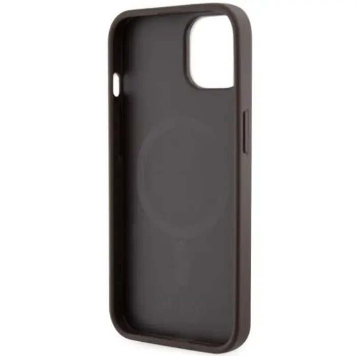Guess - Guess iPhone 14 Plus Mobilskal MagSafe GCube Stripes - Brun