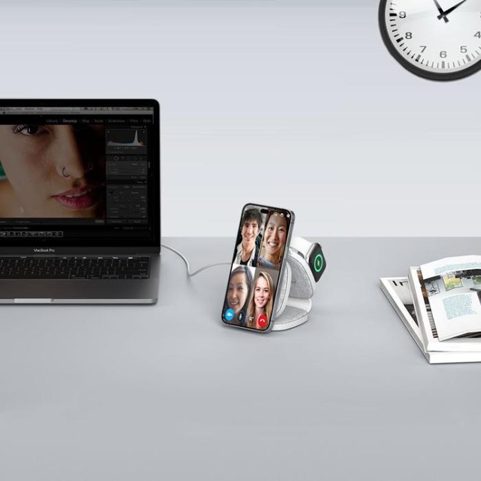 Tech-Protect - Tech-Protect 3-in-1 Trådlös Laddare Magsafe iPhone, Apple Watch, AirPods