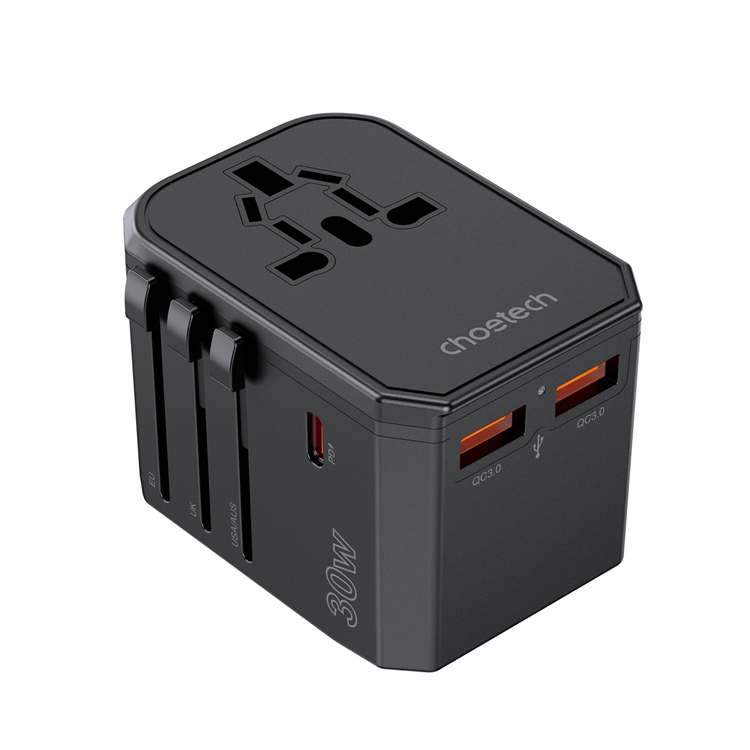 Choetech Reseladdare 30W USB-C USB-A US EU UK | 505295 | AlltMobil
