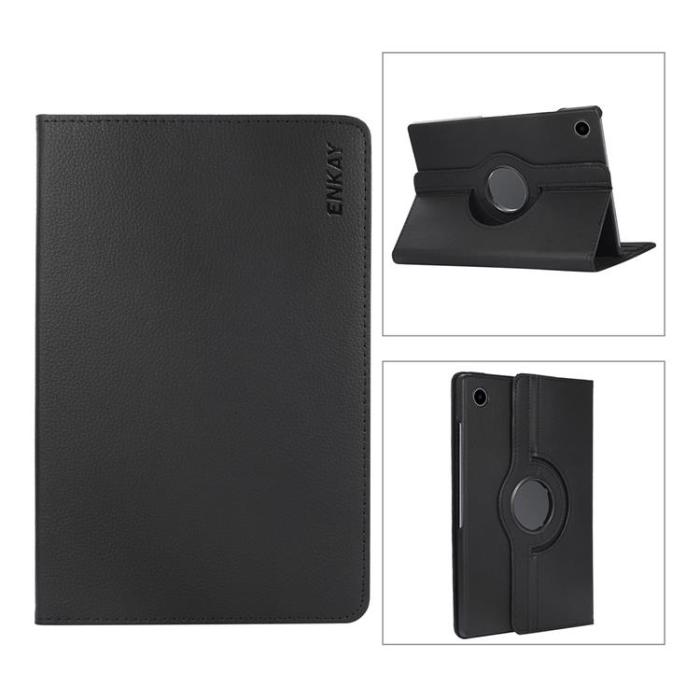 ENKAY - ENKAY HAT PRINCE Galaxy Tab A8 10.5 (2021) Fodral Rotating Kickstand - Svart