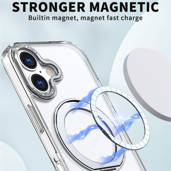A-One Brand - iPhone 17 Mobilskal MagSafe TPU + Acrylic Kickstand - Transparent