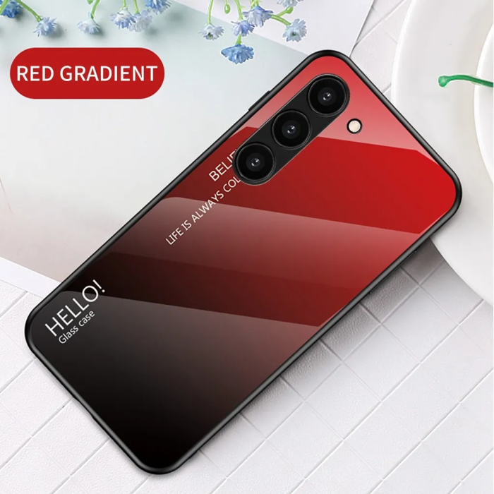 Taltech - Galaxy S23 Plus Mobilskal Stöttåligt - Gradient Röd Svart