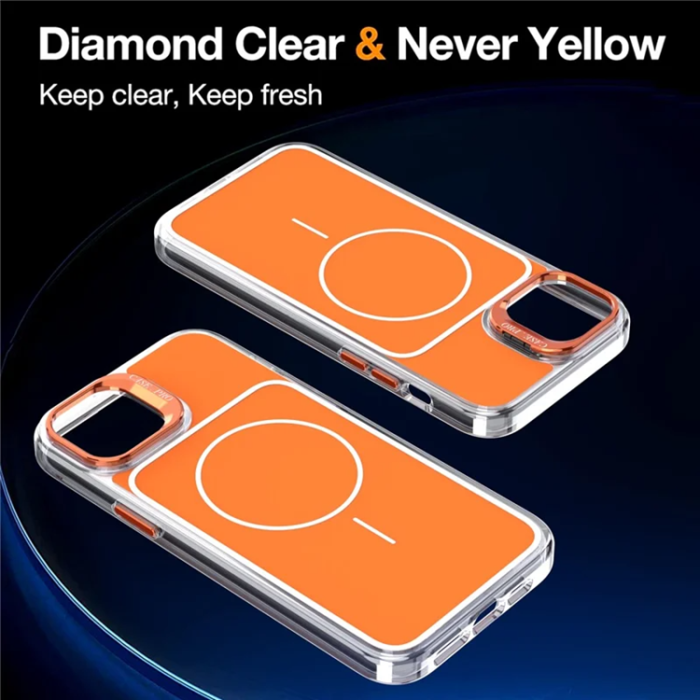 A-One Brand - Mobilskal till iPhone 15 MagSafe Lens Kickstand med Handrem - Orange