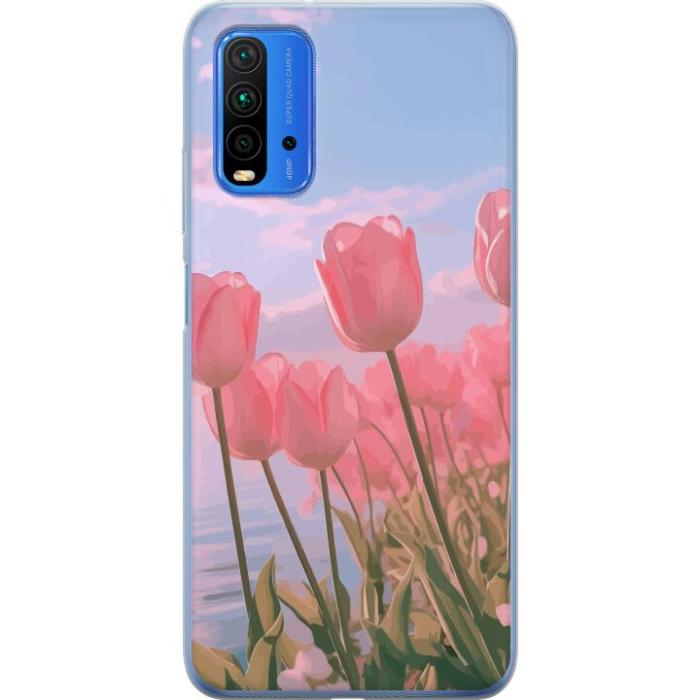 iSecrets - Mobilskal till Xiaomi Redmi 9T med Rosa Tulpaner