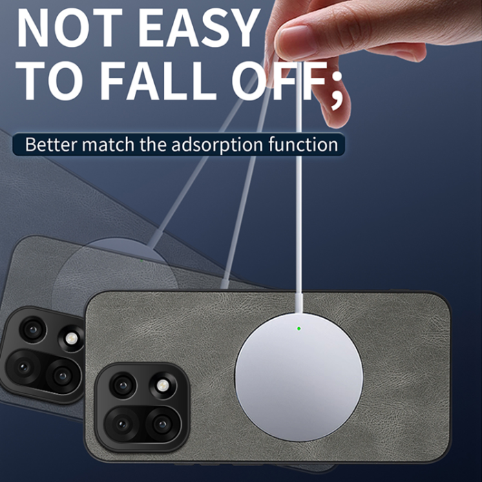 WANLONFENG - WANLONFENG OnePlus 15 Mobilskal MagSafe SD1 Nappa - Grå