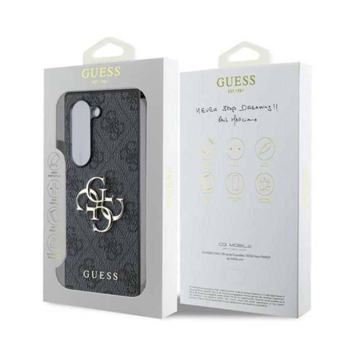 Guess - Guess Galaxy Z Fold 6 Mobilskal Läder 4G Metal Logo - Svart