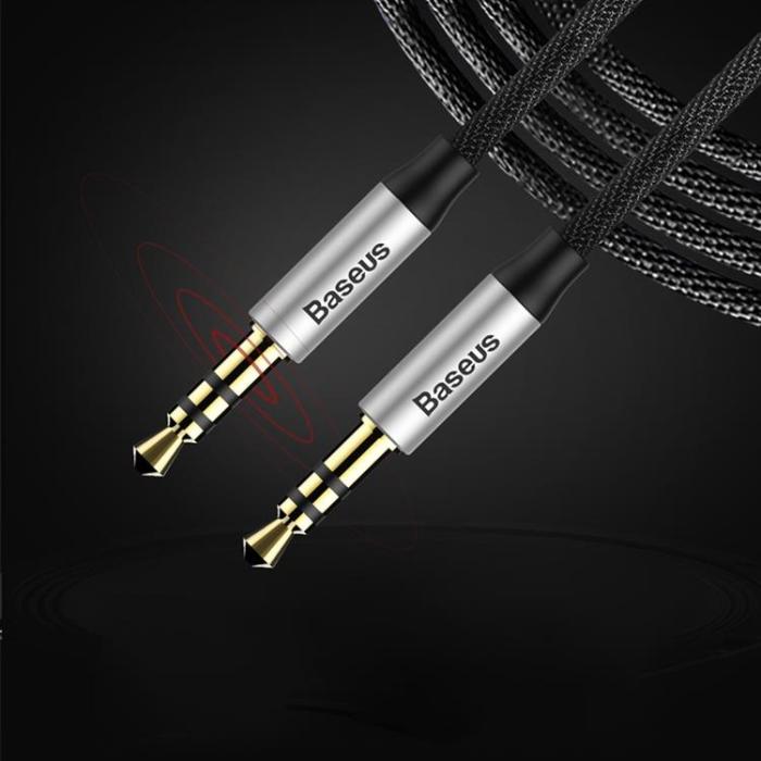 UTGATT1 - Baseus Yiven M30 stereo AUX Kabel - Silver/Svart