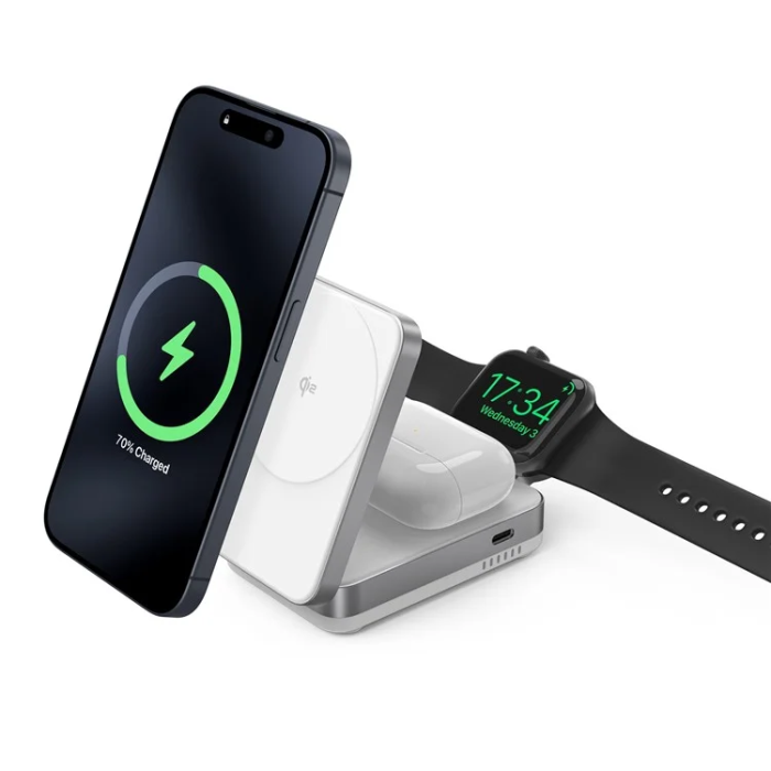 OEM - Qi2 MagSafe Trådlös Laddare Apple Watch, iPhone, Airpods 15W