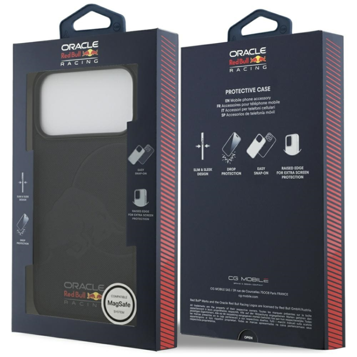 Red Bull - Red Bull iPhone 17 Pro Max Mobilskal Magsafe Meshed Debossed Bull - Svart
