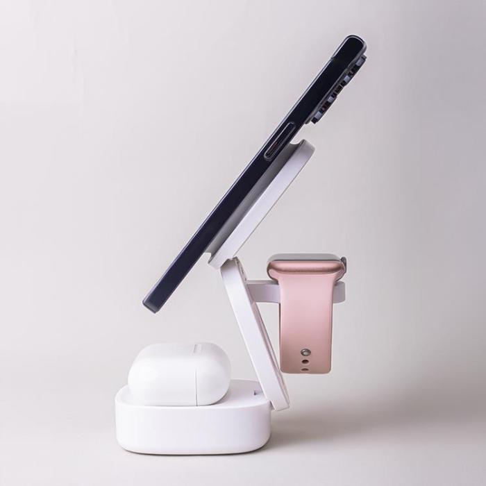 Maxlife - Maxlife 3-in-1 Trådlös Laddare Magnetisk 15W - Vit