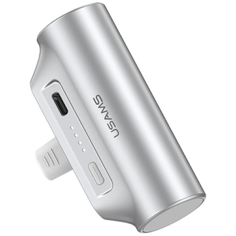 USAMS Mini Tail Plug Bärbar Powerbank 3000mAh USB-C PB79 (Silver) | 505295 | AlltMobil