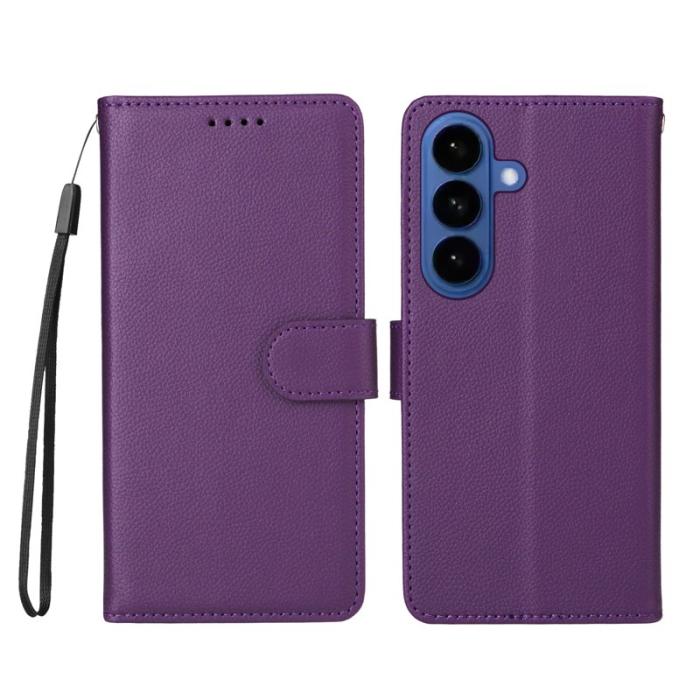 OEM - Mobilskal till Samsung Galaxy S26 Plus RFID-Skydd 3 Kortplatser Konstläder Lila