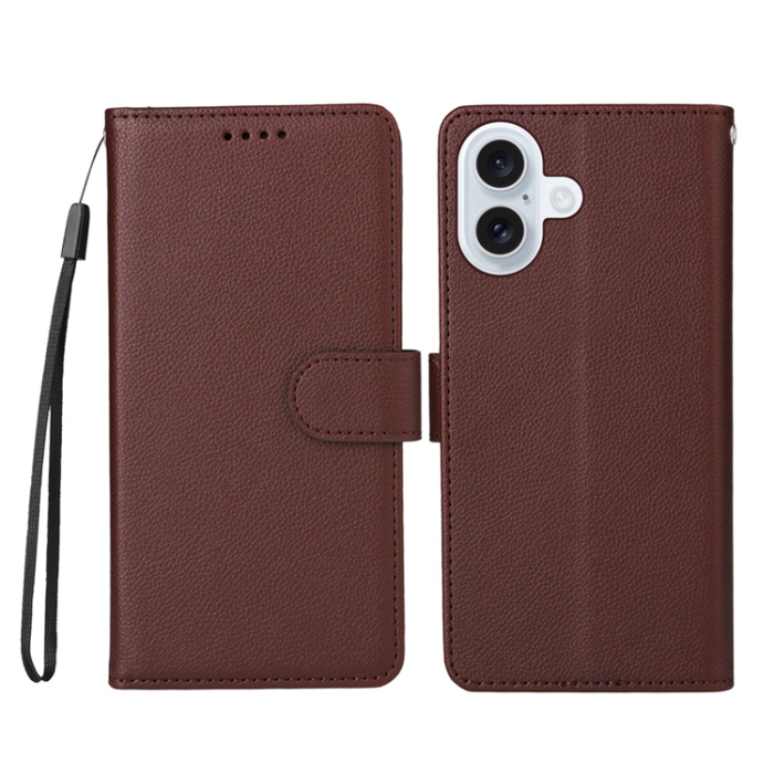 A-One Brand - iPhone 17 Plånboksfodral RFID Blocking med Handledsrem - Brun