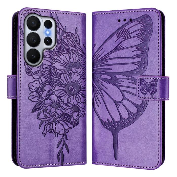 OEM - Samsung Galaxy S26 Ultra Plånboksfodral Konstläder Med Handledsrem - Lila