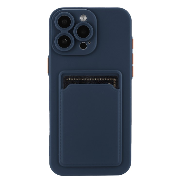 A-One Brand - iPhone 16 Pro Max Mobilskal Korthållare TPU - Marinblå